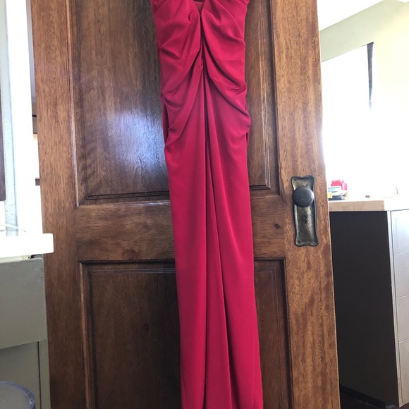 Nicole Miller ruched strapless red gown size 2 - Picture 6 of 6